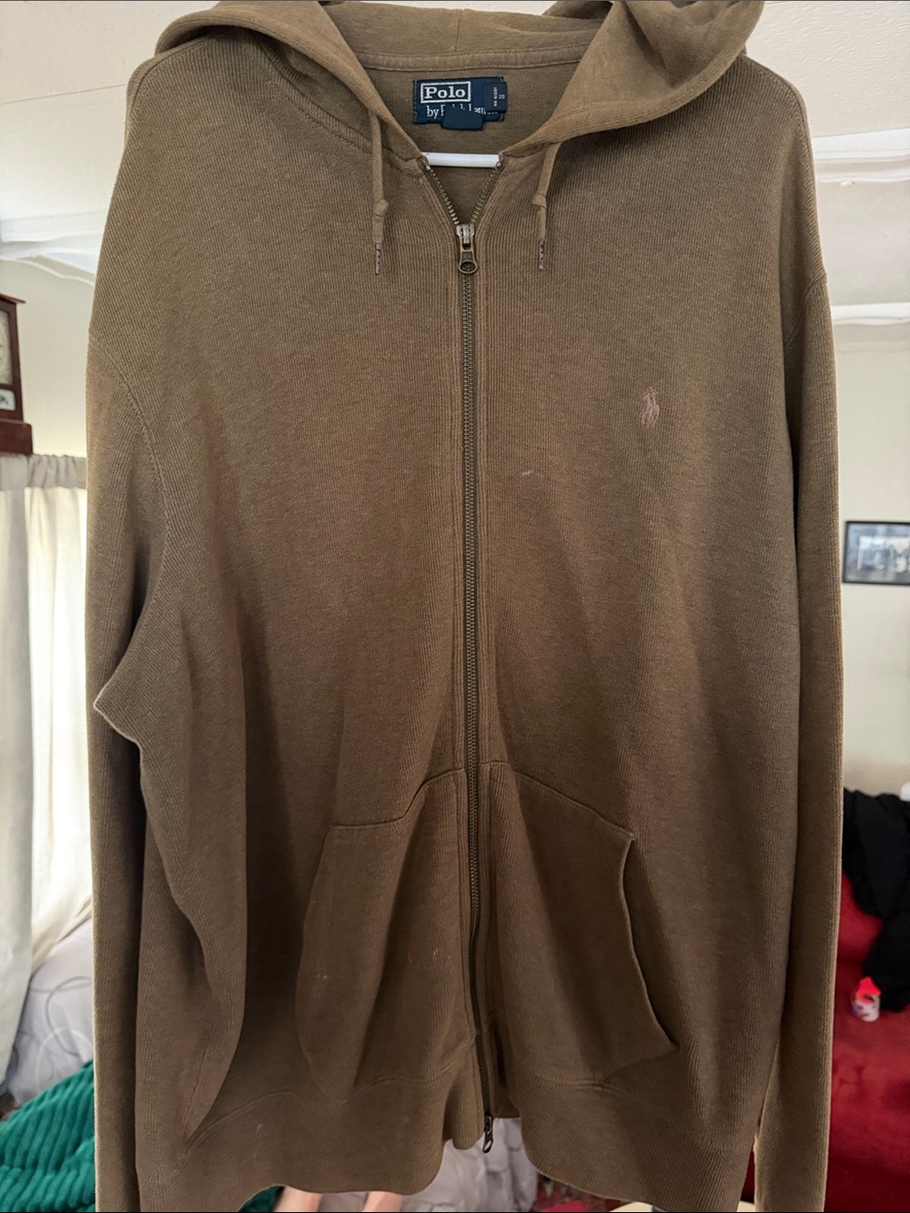 Polo by Ralph Lauren Brown Full-Zip Hoodie Sweater